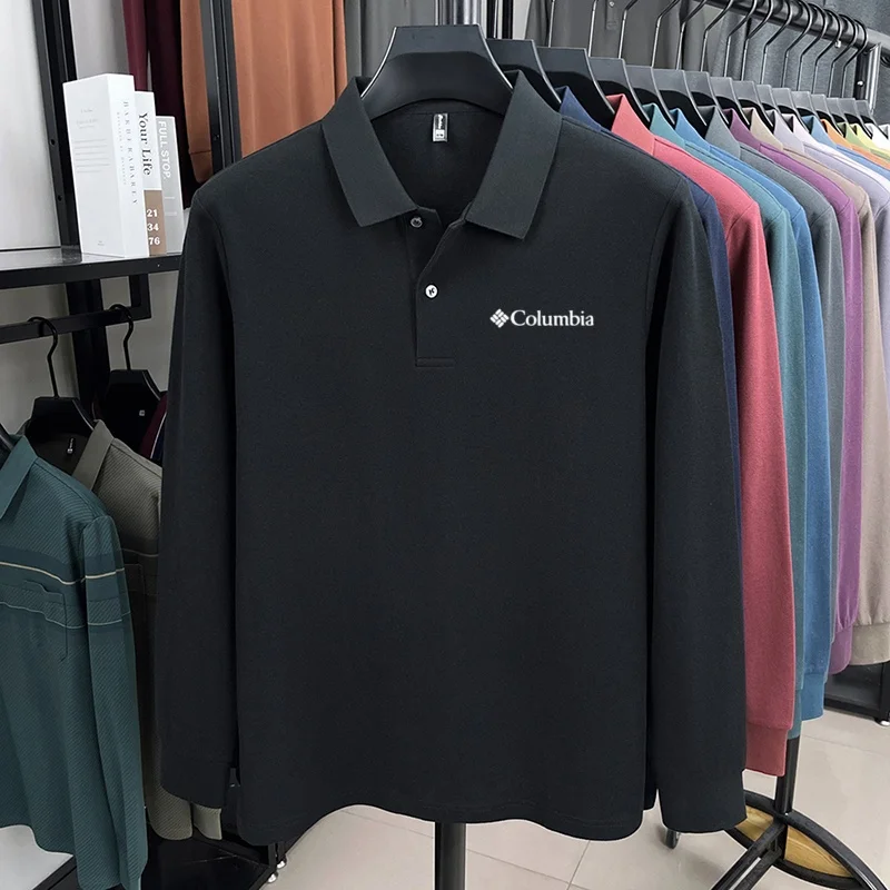 100% Reine Baumwolle Hochwertiges Frühlings- und Herbst-Herren-Langarm-Poloshirt, Bequemes Casual-Shirt mit Exquisiter Marken-Stickerei – Detail 26