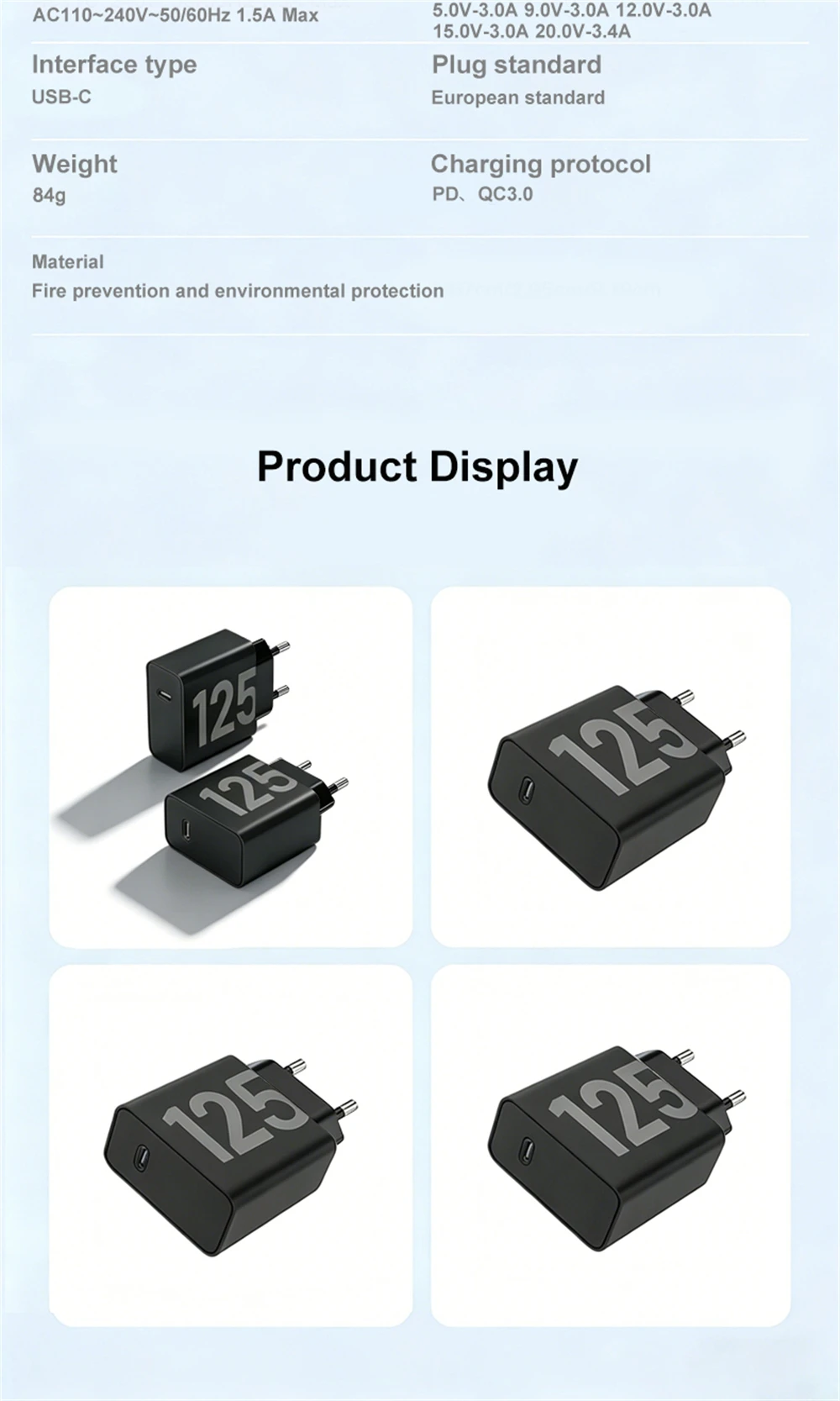 NEW Original 125W For Motorola Charger USB C Type-C Fast Charge For Motorola Phone Adapter 125W Fast Charging Cable Accessories