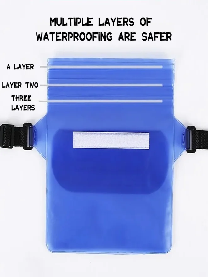 4pcs of waterproof swimming bags, sealed floating diving waist bags, waterproof phone cases, dry shoulder bags. Suitable for bea