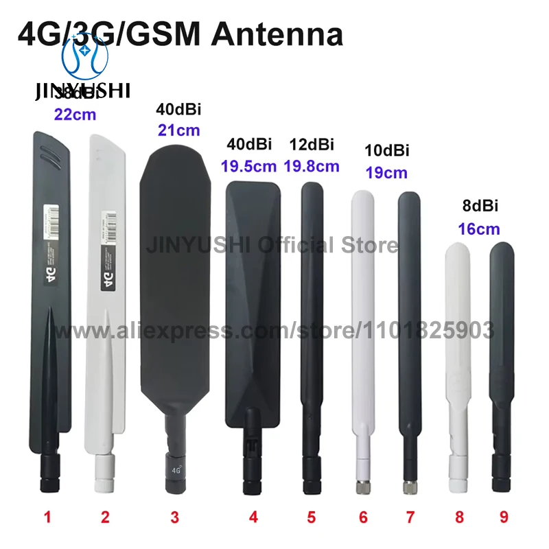 

2 шт. 4G 3G GSM LTE внешняя антенна с SMA-папа с высоким коэффициентом усиления 700-2700 МГц универсальные антенны 4G усилитель сигнала маршрутизатора