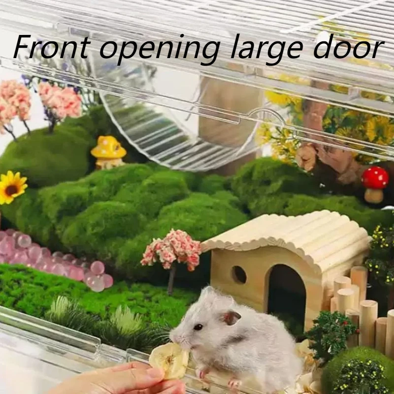 Folding Hamster Cage Large Space Breathable Golden Hamsters Breeding Cages Transparent Chew Proof Hamster House Small Pet Hutch - view 5