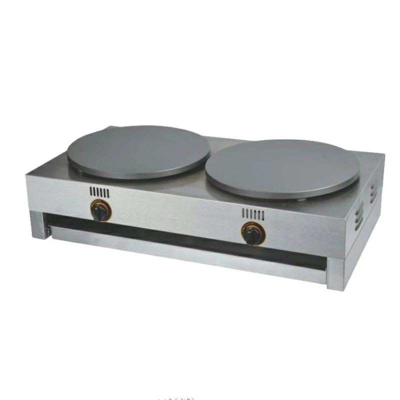 Factory supply double pan gas/electric crepe maker pancake stove machine