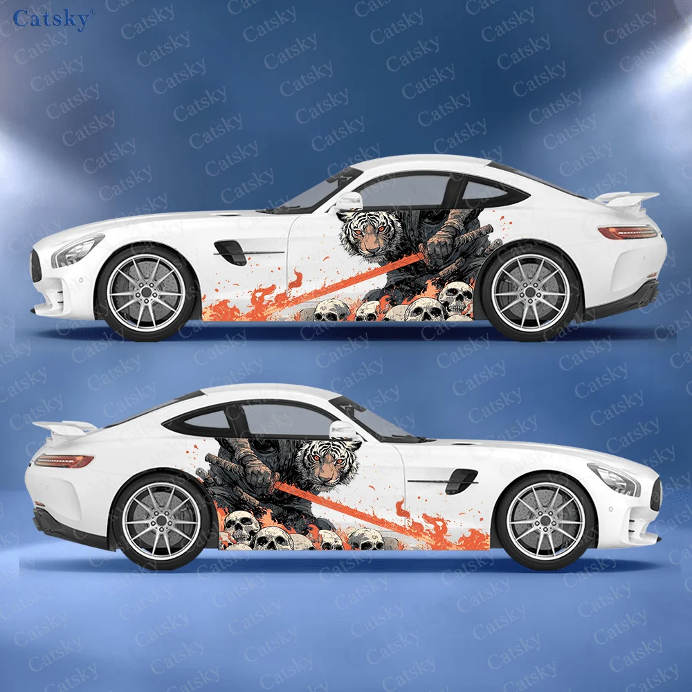 

Tiger Warrior Flame Car Vinyl Wraps Decal Self-adhesive PVC Sticker Suitable for Trucks SUV Decoration Auto Accessories Gift