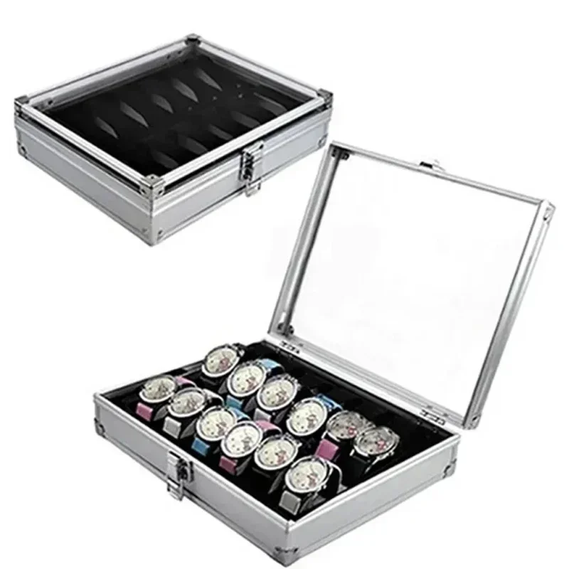 Luxury 6/12 Girds Premium Quality Watch Box Aluminum Alloy Produc Pattern Storage Clock Box Collection Display Gift Boxes