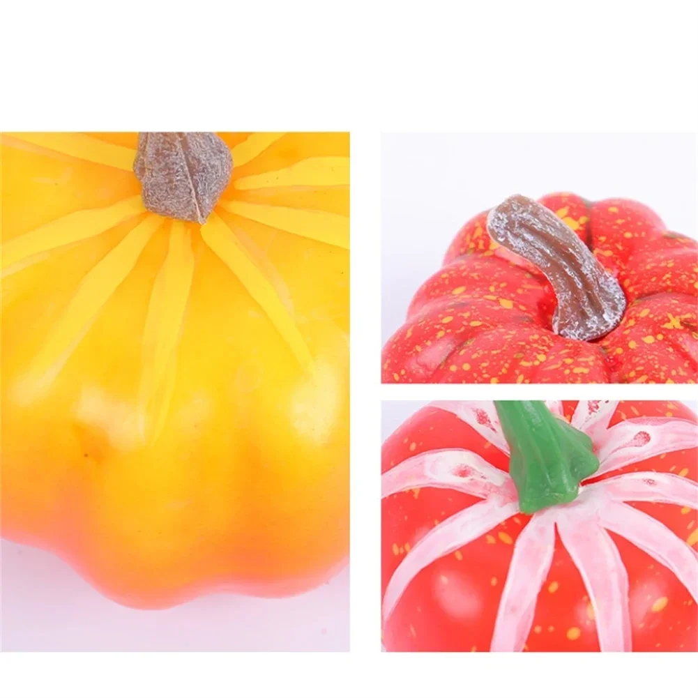 8pcs/Set Artificial Pumpkins Artificial Vegetable Home Fall Autumn Halloween Christmas DIY Fireplace Decor Supplies