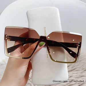 New European And American Style Half-frame Metal Sunglasses Fashion Slim Women's Sunglasses Anti-uv Glasses 10 best sales glow in the dark slime - №9