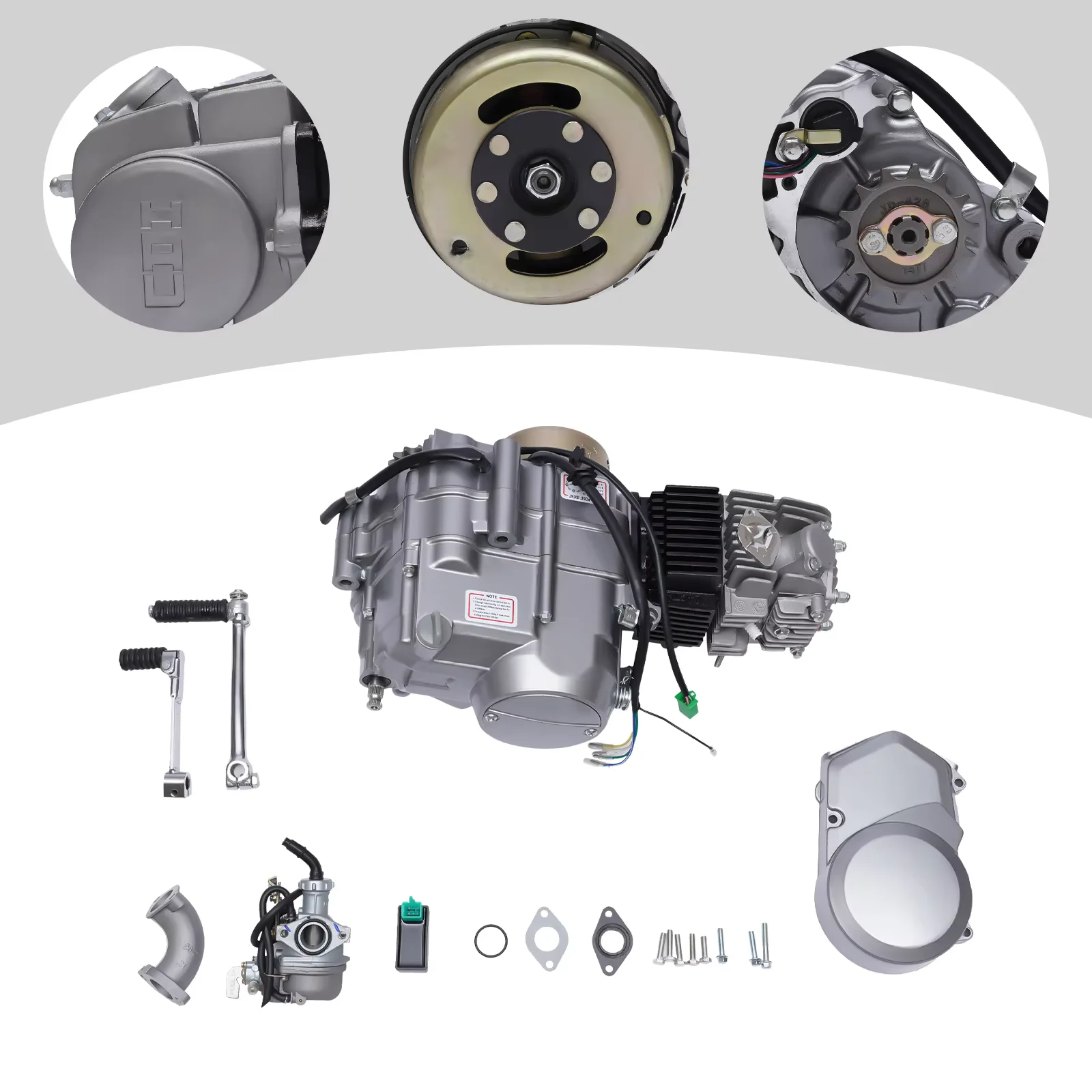 For Honda XR50 CRF50 125CC 4 Stroke Manual Clutch Dirt Bike Engine Motor Complete Kit