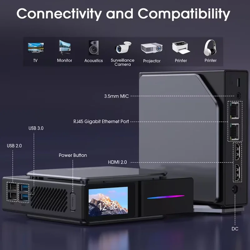 ACEMAGIC S1 Intel Twin Lake N150 Win11 Pro 16G DDR4 1 تيرا بايت SSD WIFI6 BT4.2 منفذ جيجابت مزدوج 4K عرض كمبيوتر صغير متعدد الأغراض