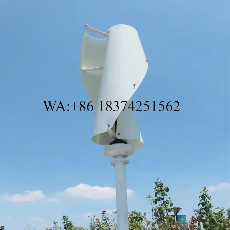 Wmwmnu 5KW 10KW 15KW Vertical Spiral Wind Turbine Generator System Hybrid Solar Wind Power Energy