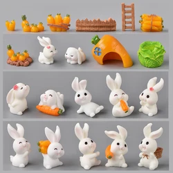 Cute Carrot Rabbit Animal Figurine Easter Christmas Home Decor Miniature Garden Cake Decoration Accessories Modern Figure Gift