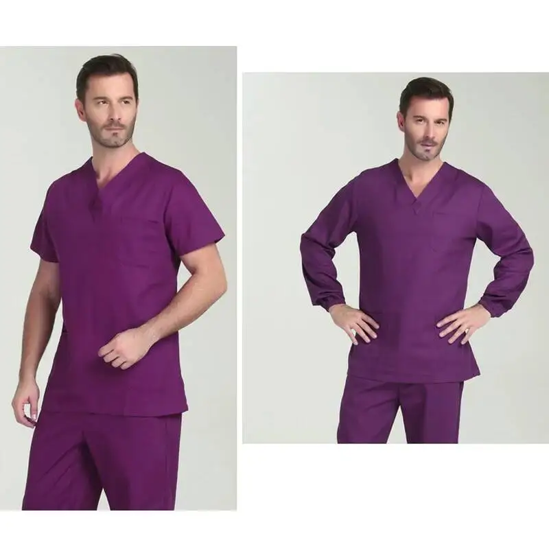 Katoenen scrubs Uniformen Dames en overalls Gorros Clinicos De Mujer Laboratoriumjas Heren Medische kleding