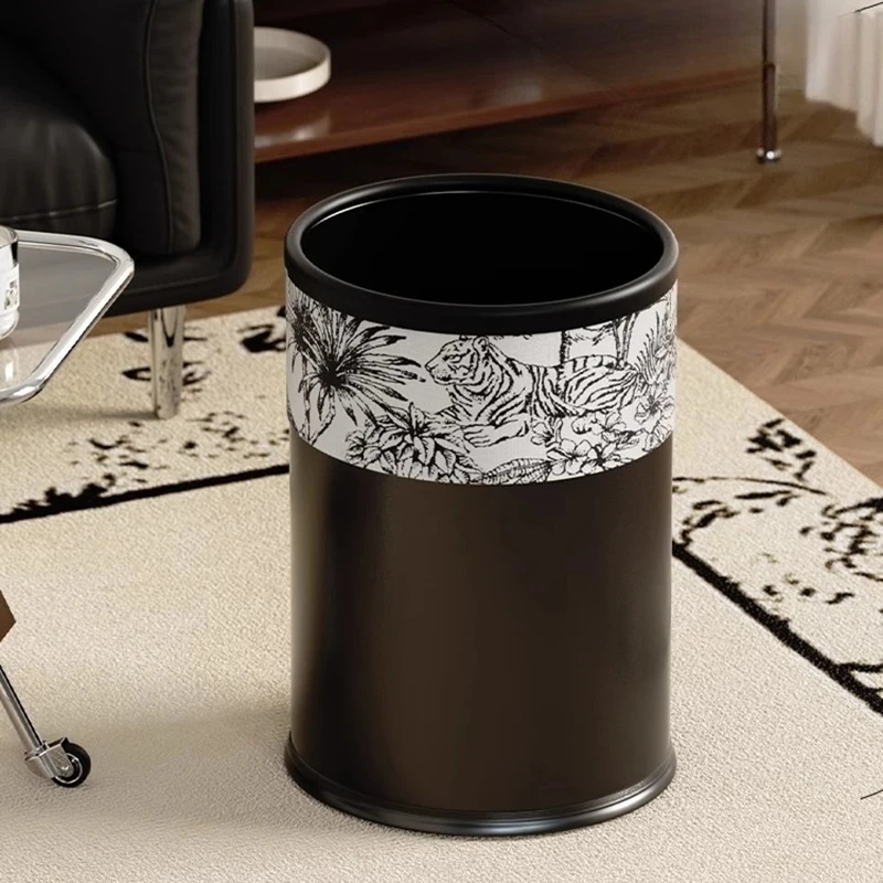 

French Retro-style Storage Trash Bin Nordic High-end Living Room Bedroom Trash Can Large Capacity Kitchen Home Furniture FYWB