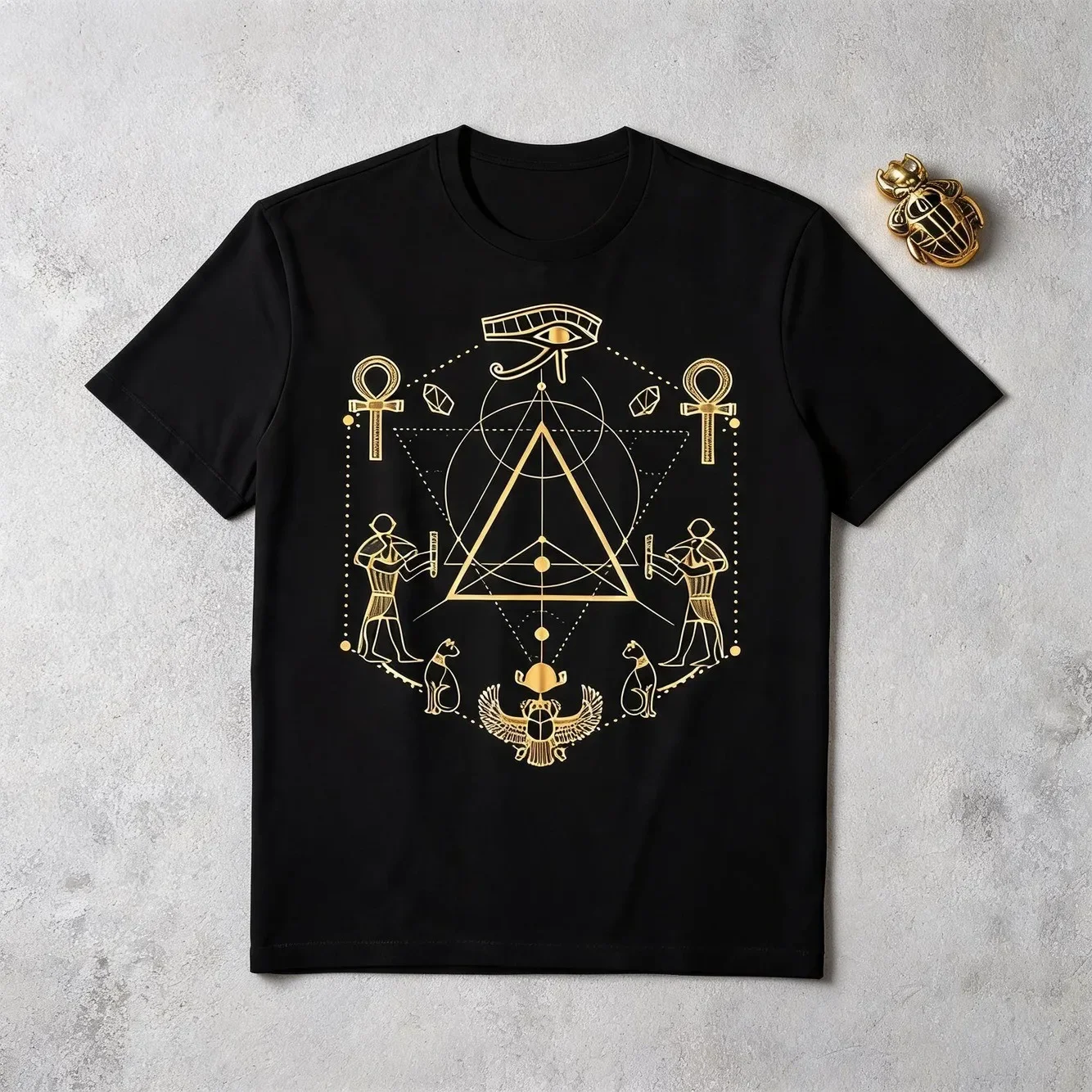 New Eye Of Horus From Ancient Egypt Featuring Ankh And Scarab A Great Gift Idea Unisex T Shirt For Summer 2025 Short Sleeved Made Of 220G Pure