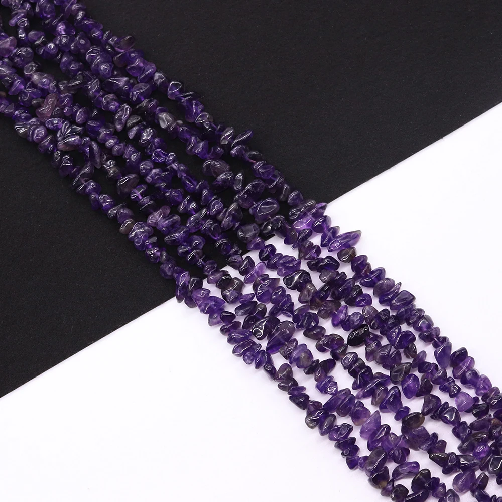 

Irregular Natural Stone Bead 6-10mm Amethyst Chip Gravel Loose Bead Handmade Fashion Necklace Bracelet Jewelry Accessory 1strand