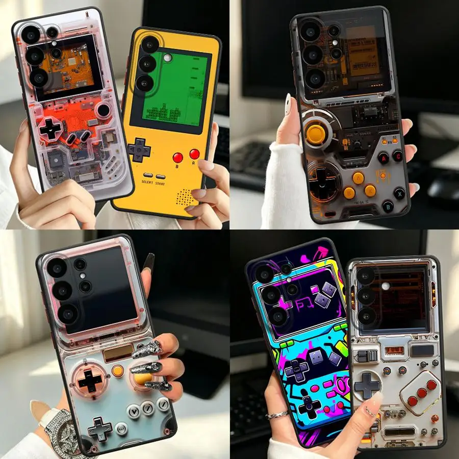 Funda Back Phone Cover Case for Samsung Galaxy S26 S24 Plus Note 20 Ultra 10+ S22 S20 FE S25 Ultra S23 FE S21 Game Print Pixel