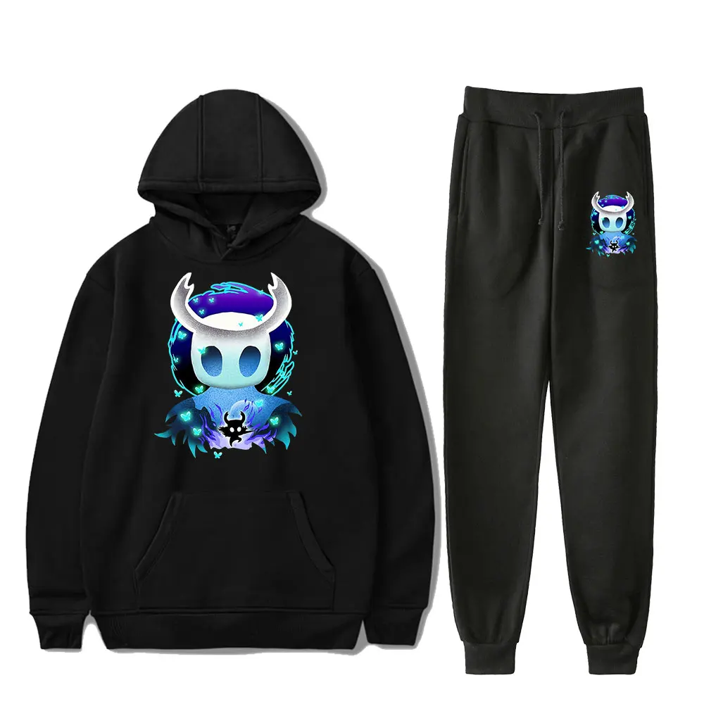 Hollow Knight Vintage 90s Merch Hoodies Set Hoodie Pants Two-Piece Pullover Men Women