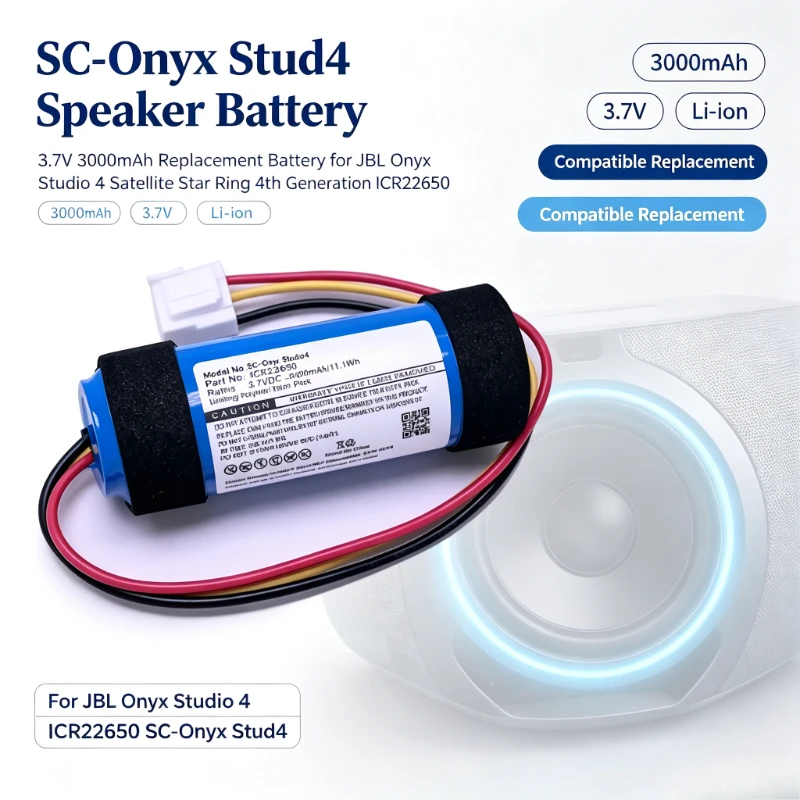 Applicable to J-B-L Onyx Studio 4 Battery Satellite Star Ring 4th Generation Speaker Battery ICR22650 Battery 3.7V 3000mAh