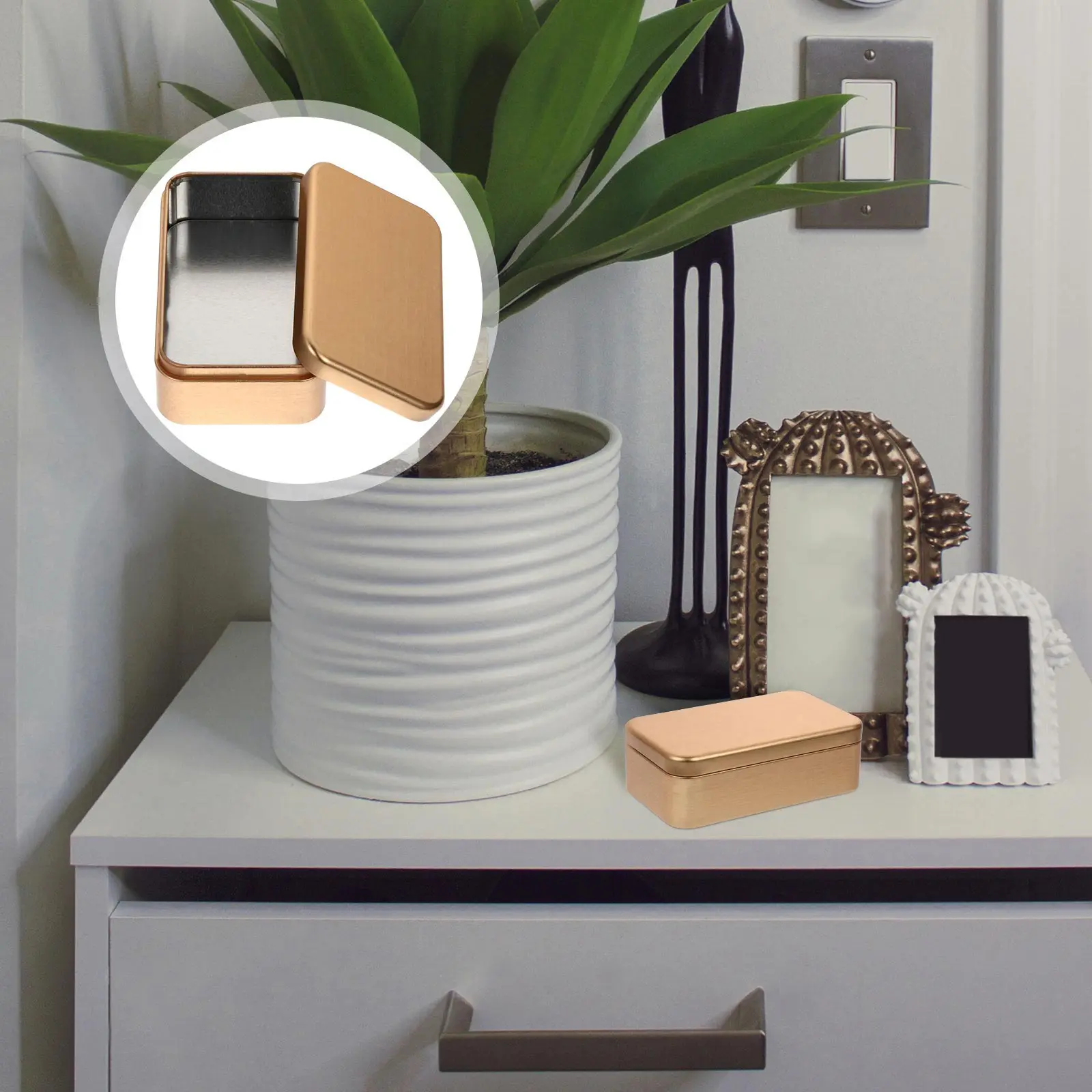 

4Pcs Gift Wrapping Box Premium Tinplate Candy Tins for Wedding Party Favors Storage USB Keys Stationery Small Gifts