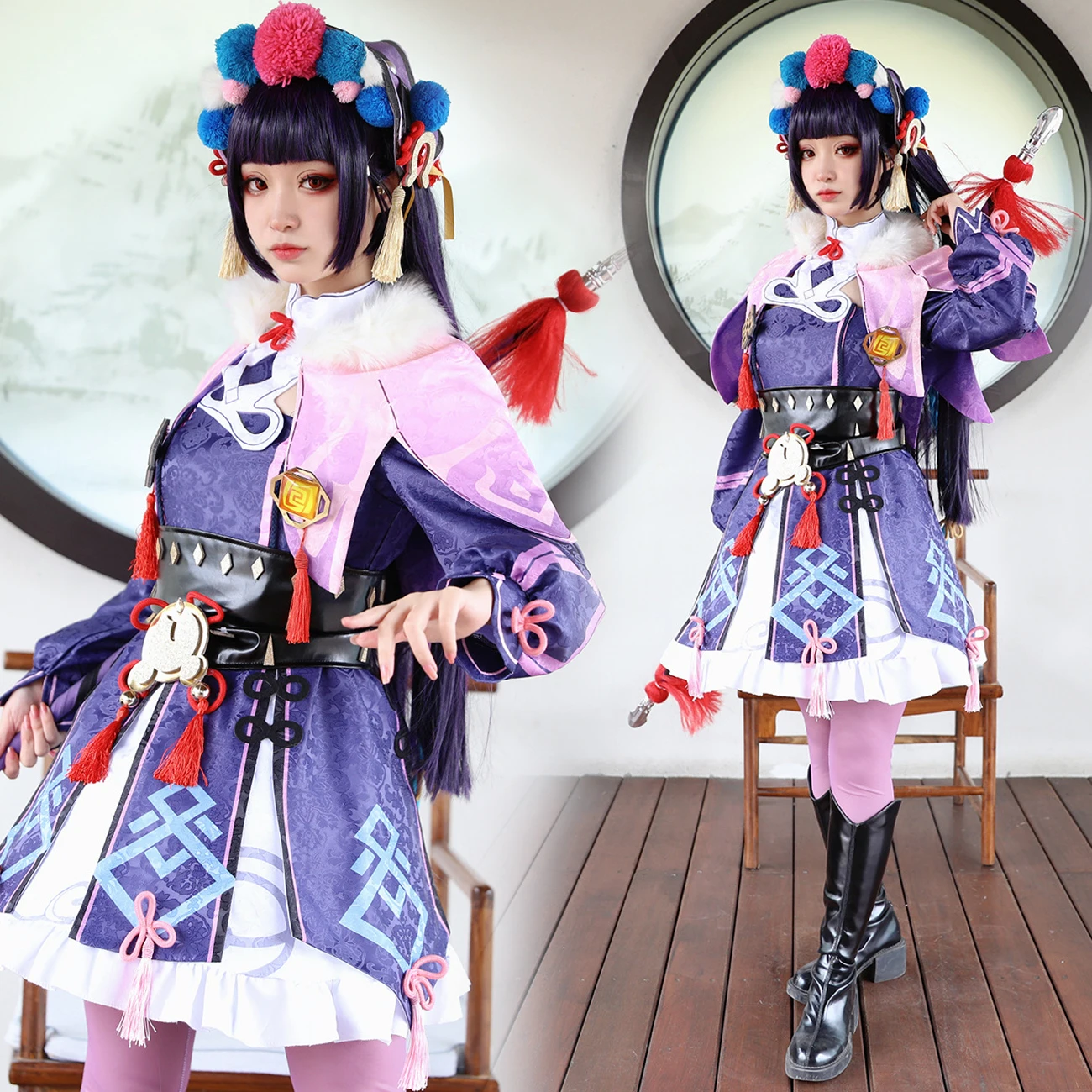 

Game Genshin Impact yunjin cosplay Genshin Impact Outfit Costume Wig Yun Jin Lolita Dress Pettcoat Women Role Play Clothes