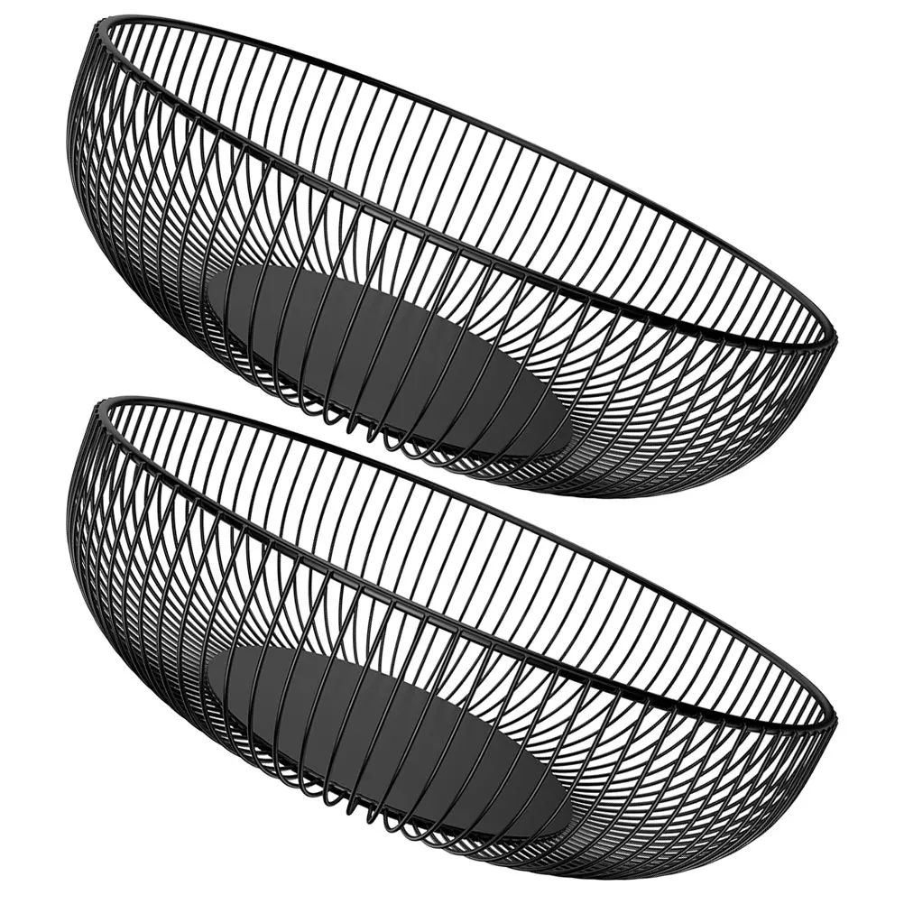 

2 шт., корзина для фруктов из железной проволоки, металлическая кухонная корзина для хранения фруктов и овощей, органайзер для закусок, компактный контейнер для закусок