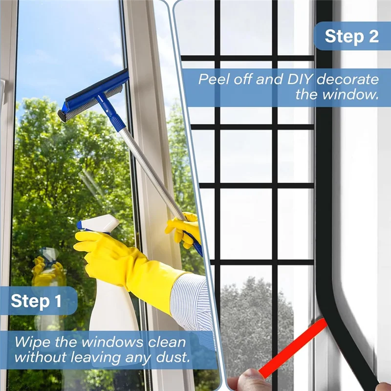 

B62B-5 Rolls Total Window Grille Inserts Grid Kit Self Adhesive Peel And Stick Trim Simulated DIY Window Decorative