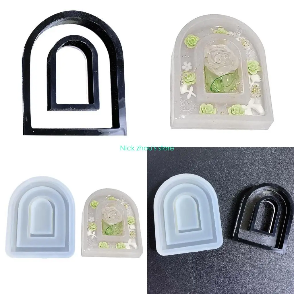 

E15E Arch Resin Shaker Mold,Silicone Mould Resin Shaker Mold Resin Epoxy Casting Shaker Mould for DIY Crafts