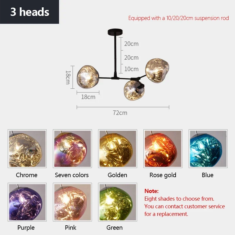SANDYHA Nordic Magic Bean Molecular Chandeliers Branch Lava Hanging Lights for Living Dining Room Bedroom Led Lamps Home Decor