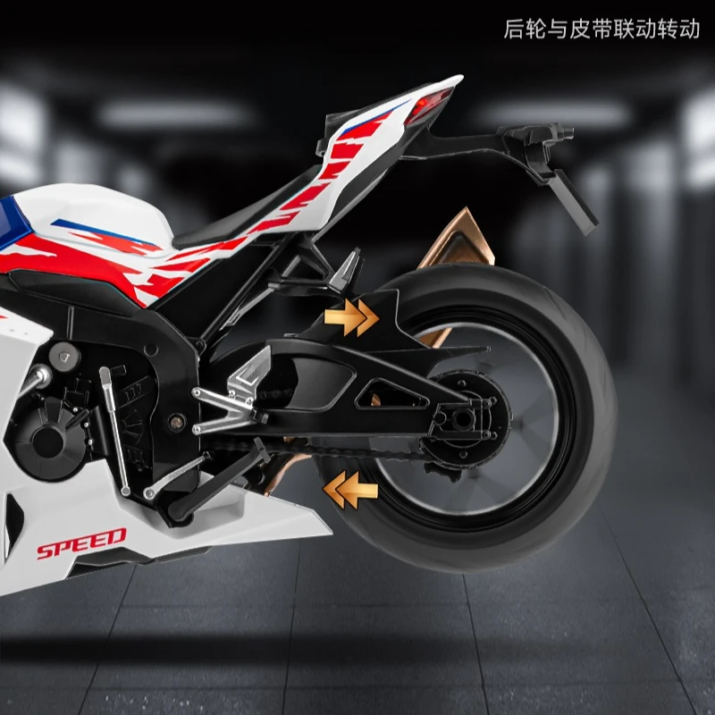 1:9 CBR1000RR-R Motorfietsen Speelgoedautomodellen Metaal Diecast Schokabsorptie Geluid Licht Rubberen Banden Miniatuur motoren jongen Geschenken