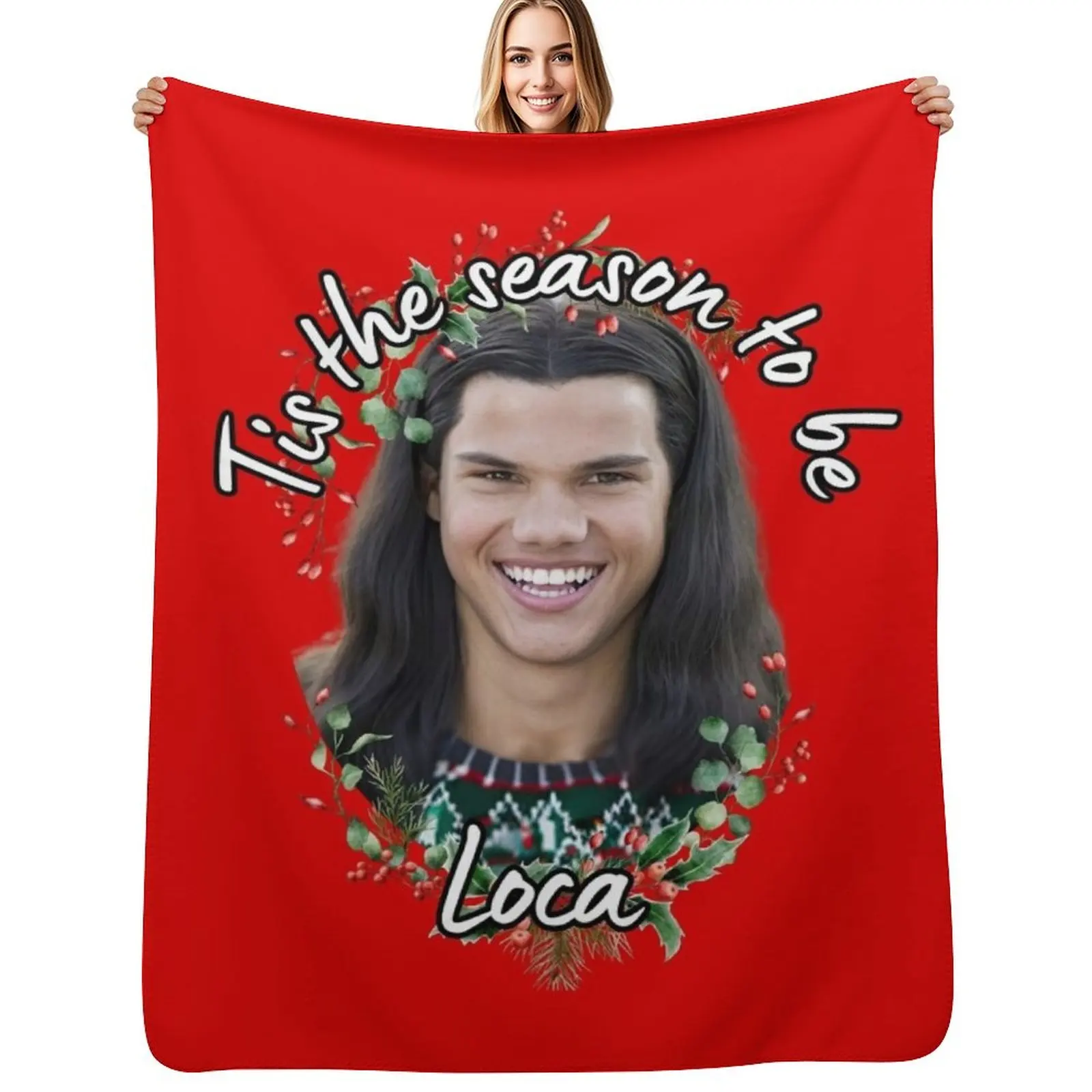 

Twilight Meme - Tis The Season To be Loca Seasonal Jacob Throw Blanket Furrys Sofas Blankets