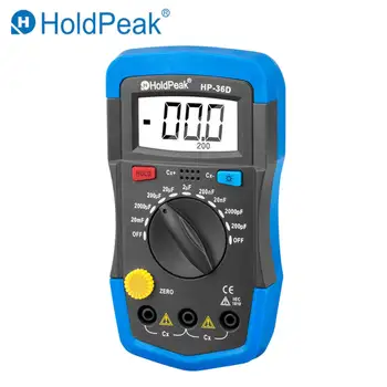 HoldPeak HP-36D 1999 counts professional intelligent manual multimeter DC AC voltage current resistance diode hFE battery test data hold