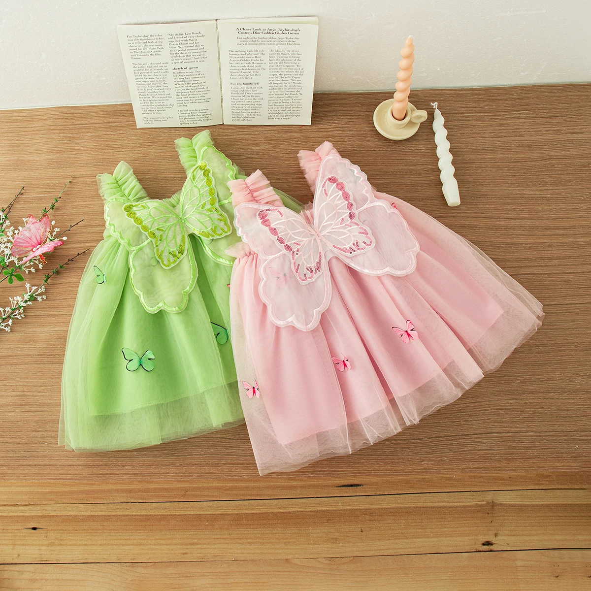 Baby-Mädchen-Kleid Sommer Mesh Einfarbig Trägerkleid mit Schleife Süße Lässige Strandkleider für Mädchen