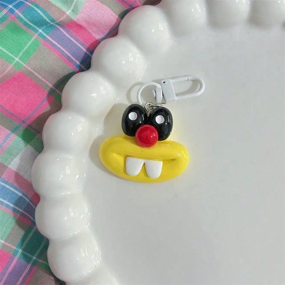 

New Funny Rabbit Teeth Ugly Keychain Exposed Teeth Big Mouth Strange Pendant Backpack Cute Hanging Jewelry