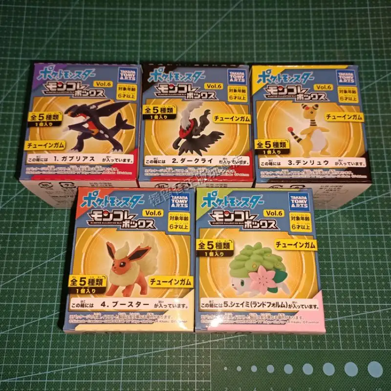 5 pz/set Genuine Pokemon T-ARTS Garchomp Darkrai Ampharos Flareon Shaymin Action Figure Model Toys regalo per bambini di compleanno