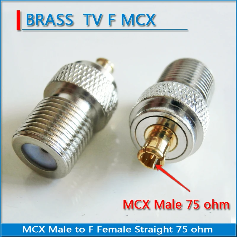 75Ohm 75 ohms MCX Male to F Female TV Extender Disc Plug F to MCX M/F DVB-T TV PAL Antenna Straight RF Connector Coaxial