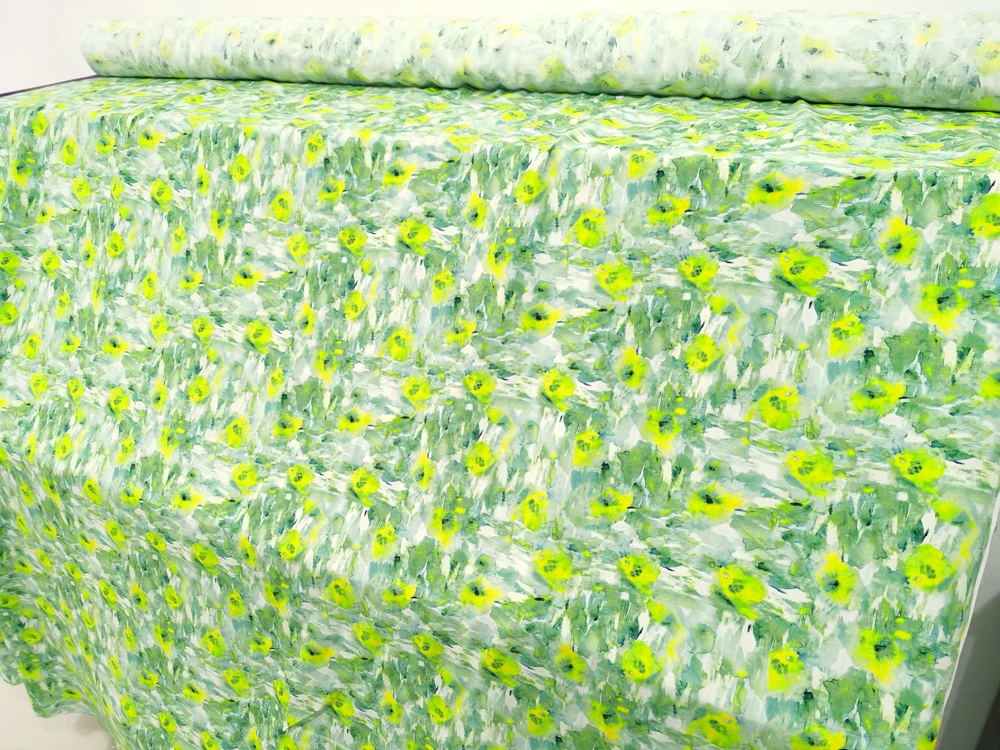 1 meter X 1.4 meter Painting Green Rayon Material Soft Viscose Fabric Children