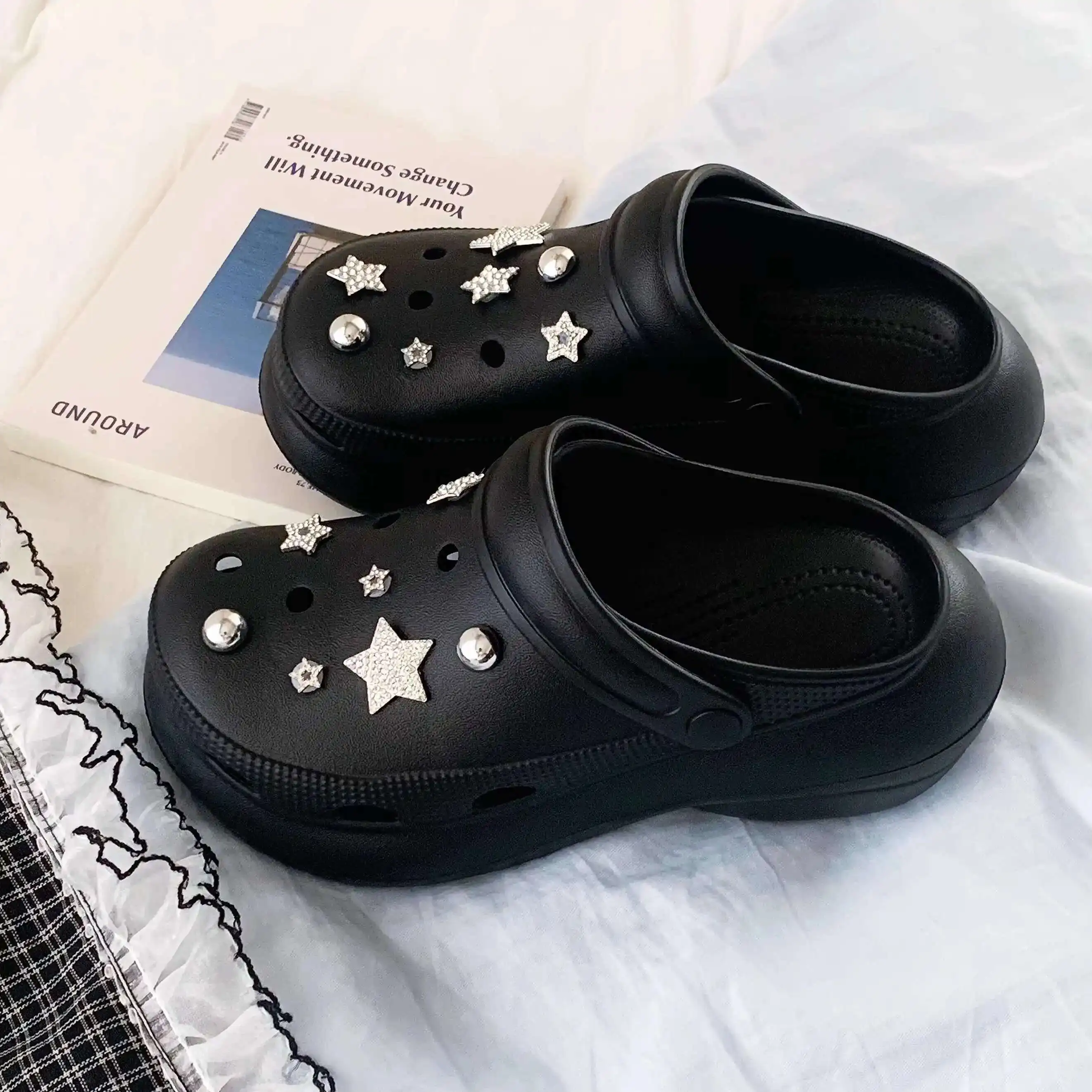 

Women's Cute EVA Clogs DIY Garden Sheos Slip-On Beach Shoes, Soft Breathable With Platform Home Garden Clogs