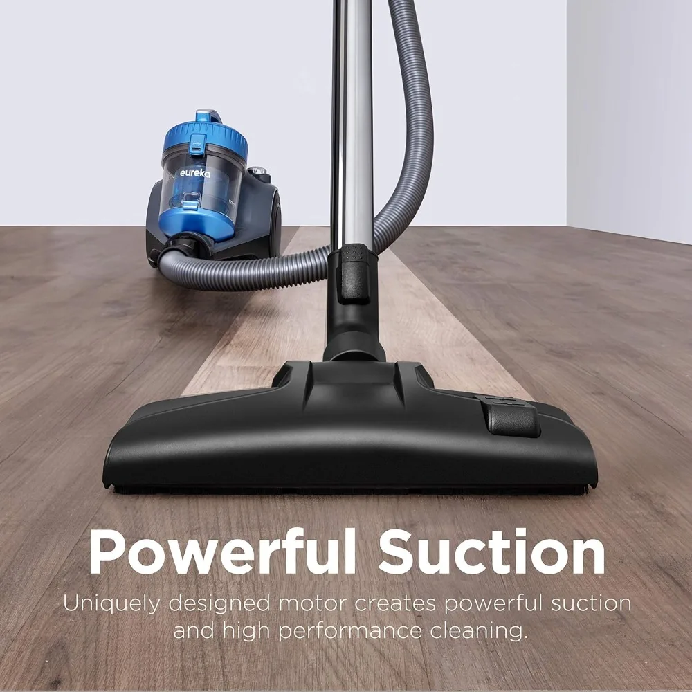 Whirlwind Bagless Canister Vacuum Cleaner, Automatic Cord Rewind, Washable Filter Lightweight Vac for Carpets and Hard Floors