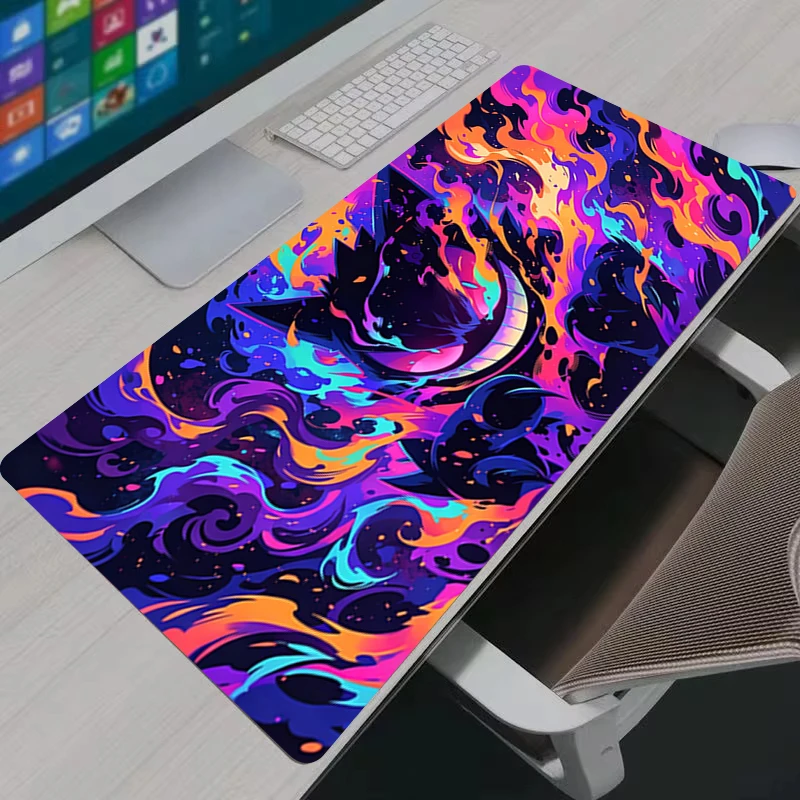 Mauspad, großes Gaming-PC-Zubehör, P-Pokemon G-Gengar Anime-Mauspad, Computer-Gamer-Gehäuse, Tastatur, LockEdge-Schreibtischunterlage