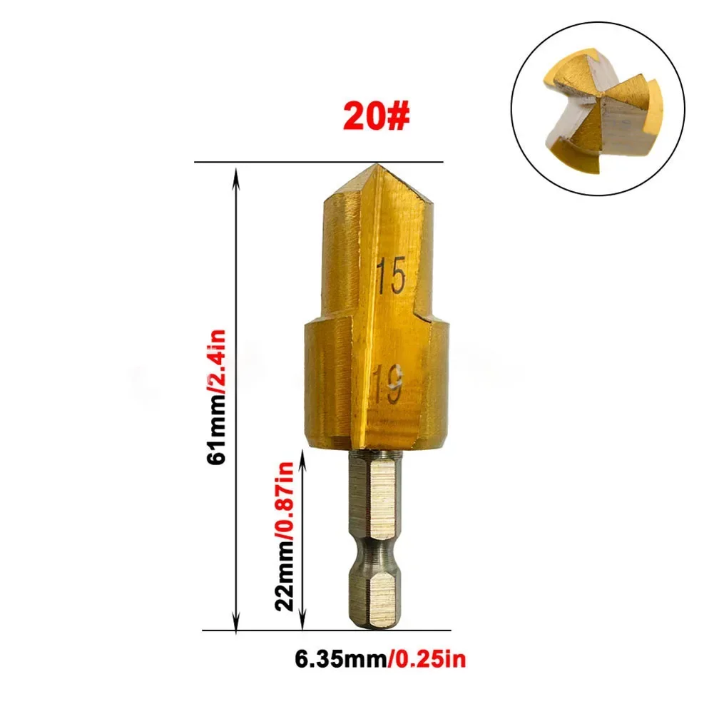 1pc 6.35mm Hexagonal Shank Drill Bit Water Pipe Expansion Drill Punch Plumber Plumber's Hole Enlarging Tools Drill Power Tools