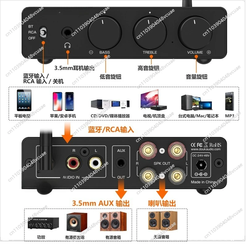 A5Pro TPA3255 Bluetooth Power Amplifier Class D HiFi Stereo Audio Amplifier
