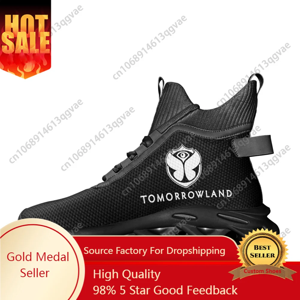 

Tomorrowland Flag Music Festival High Top Flats Sneakers Mens Womens Sports Running Shoes Lace Up Mesh Footwear Custom Made Shoe