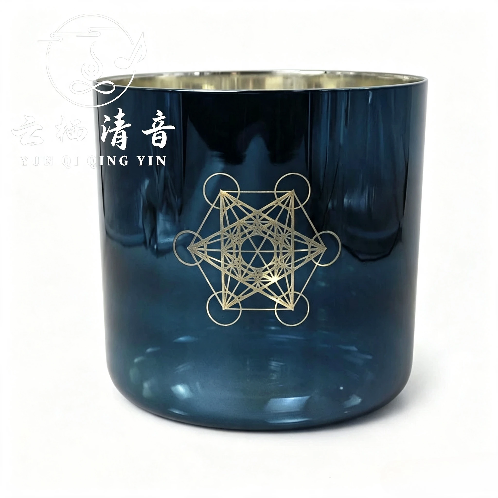 YUN QI QING YIN Indigo Blue Magic Healing Crystal Singing Bowl Yoga Sound Therapy Percussion Bowl Ideal For Home Meditation Spa Chakra Balancing Daily Stress Reduction