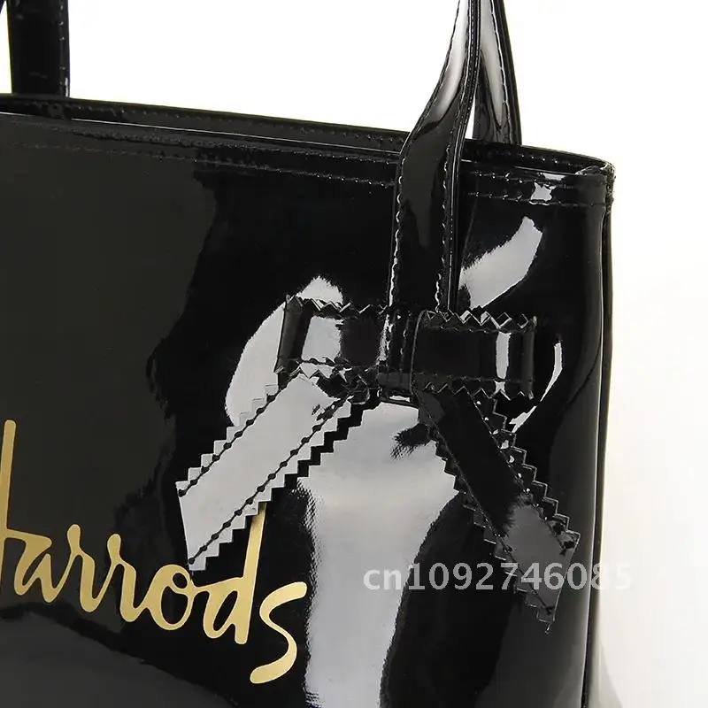 

Love Hallods Shopping Handbags Casual PVC Tote Bow-knot BagsCasual Ladies Shoulder Bag Waterproof large Luxury Designer