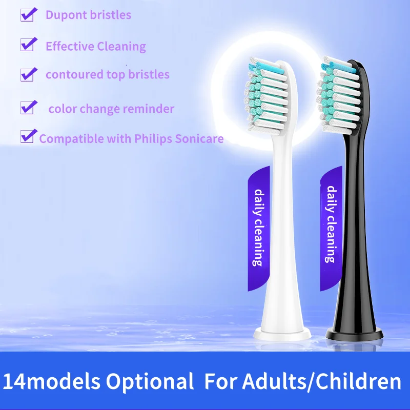 4PCS Replacement Toothbrush Heads Three-Dimensional Cambered Surface Design For Philips