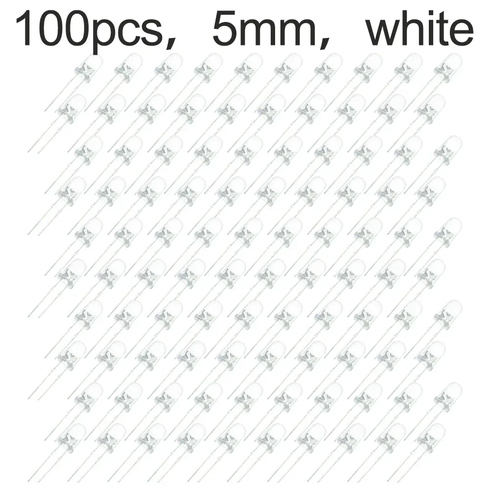 Lampada a LED Perlina Diodo LED da 5 mm Installazione semplice Circuiti elettronici Decorazioni di illuminazione ad alta luminosità Durata di lunga durata