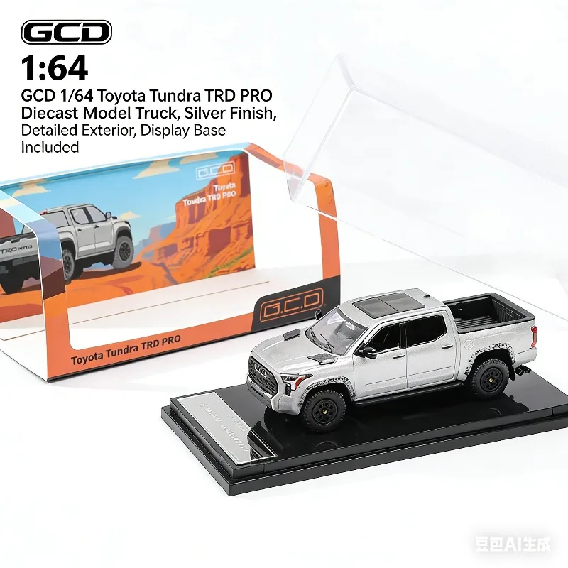 

GCD 1:64 Toyota Tundra pickup truck MK3 XK70 TRD Pro replica alloy car model, boys' holiday gift toy, adult collection piece.