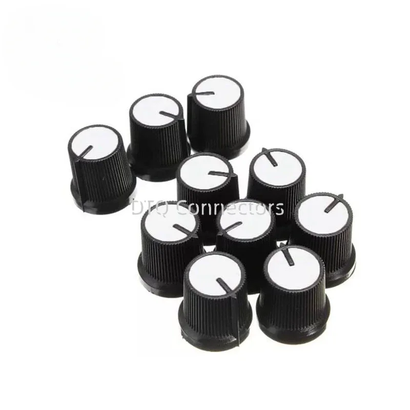 10Pcs AG3 WH148 Potentiometer Switch knob Cap Plastic Knob Plum Handle 15X17mm Aperture 6mm