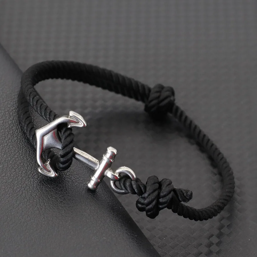 Nautical Anchor Grade A String Bracelet Men Women Handmade Braided Sliding Adjustable Braslet Adventure Surfing Hombre Jewelry