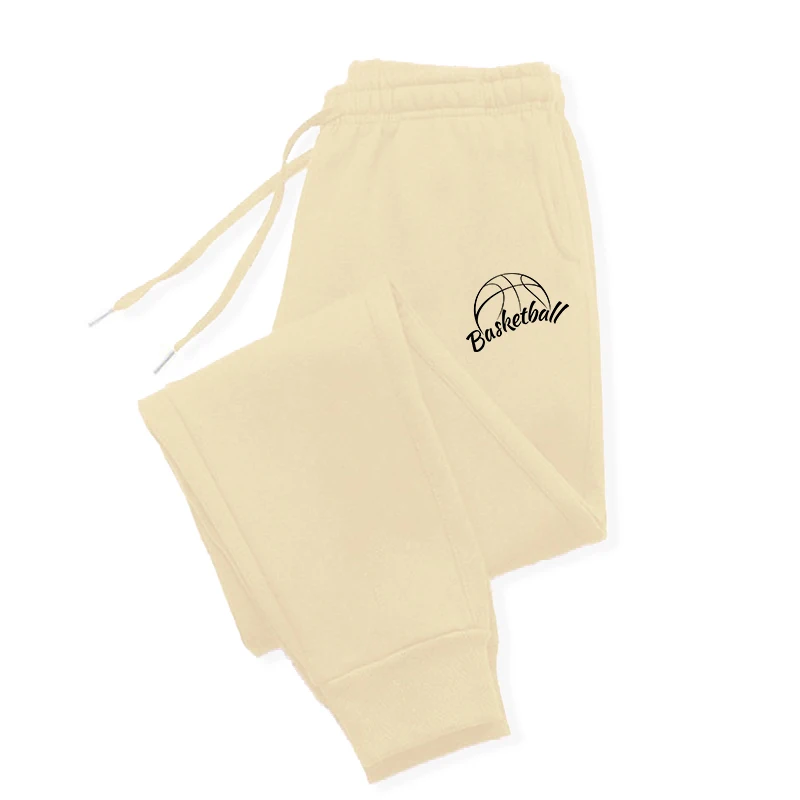 

Basketball Printed Women Sweatpant Warm Long Trousers Creative Fleece Trousers Pocket Warm Trousers
