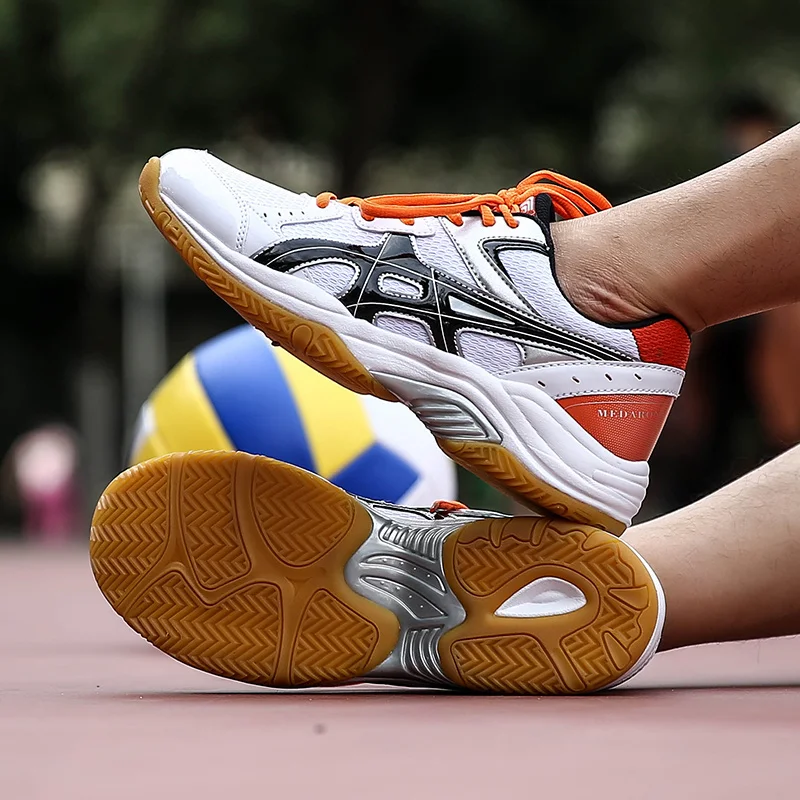 Professional Brand Mesh White Men\'s Volleyball Shoes Non-slip Cushion Ladies Table Tennis Sneakers Breathable Men Athletic Shoes